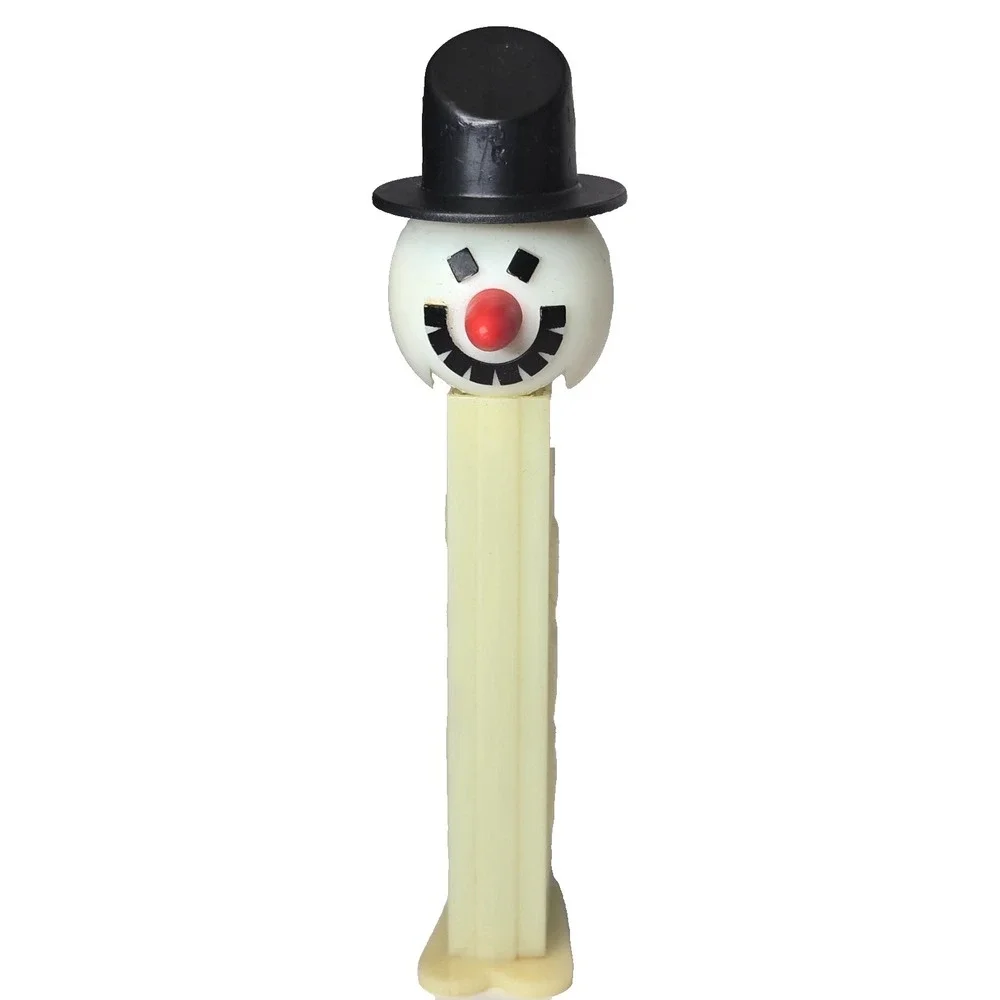VINTAGE PEZ FROSTY THE SNOWMAN OFF WHITE DISPENSER WITH FEET COLLECTIBLE‎ EUC